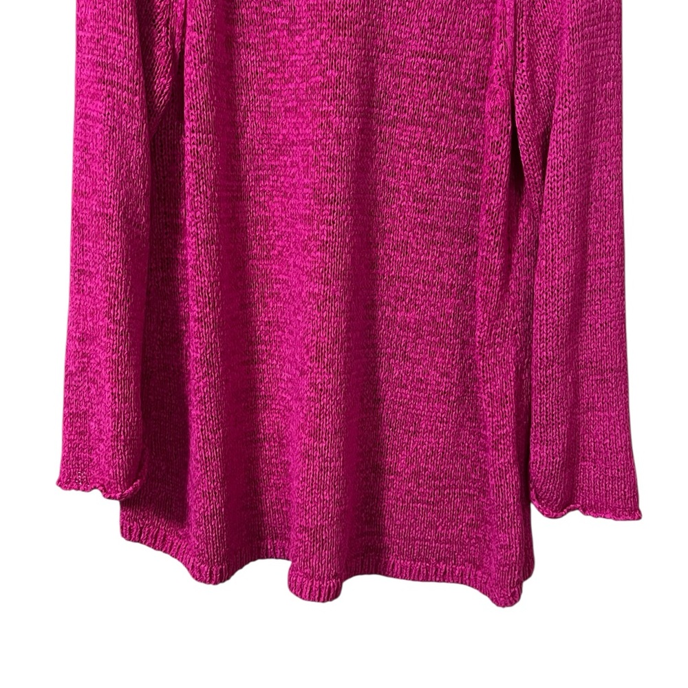 Lilly Pulitzer fuchsia pink scoop neck long sleeve open knit sweater - Picture 5 of 10